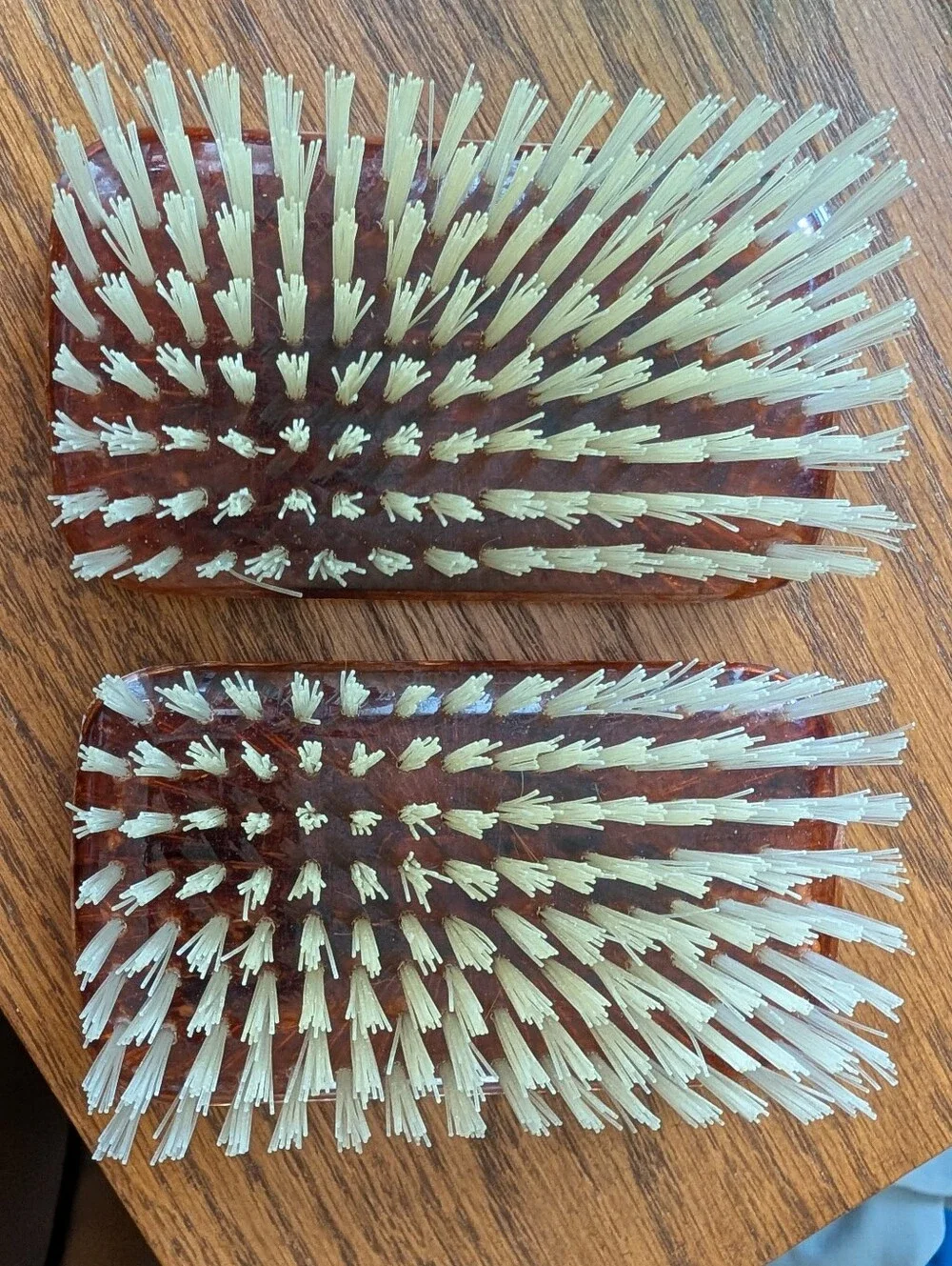 Vintage Dresser Amber Plastic Hair Brush Set